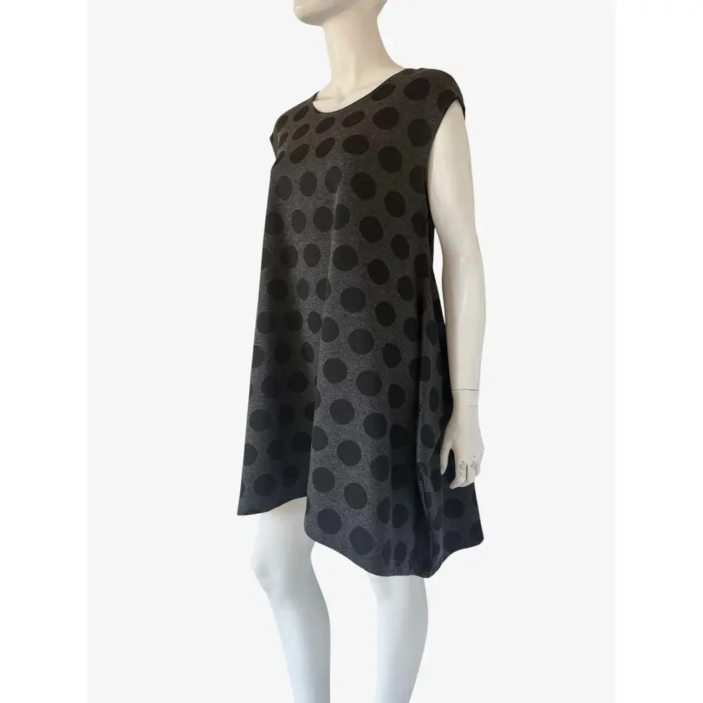 Bryn Walker Polka Dot Midi Dress Flowy Black / gray