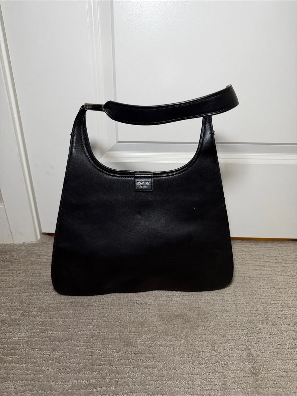 Calvin Klein Sleek Black Top-Handle Shoulder Bag