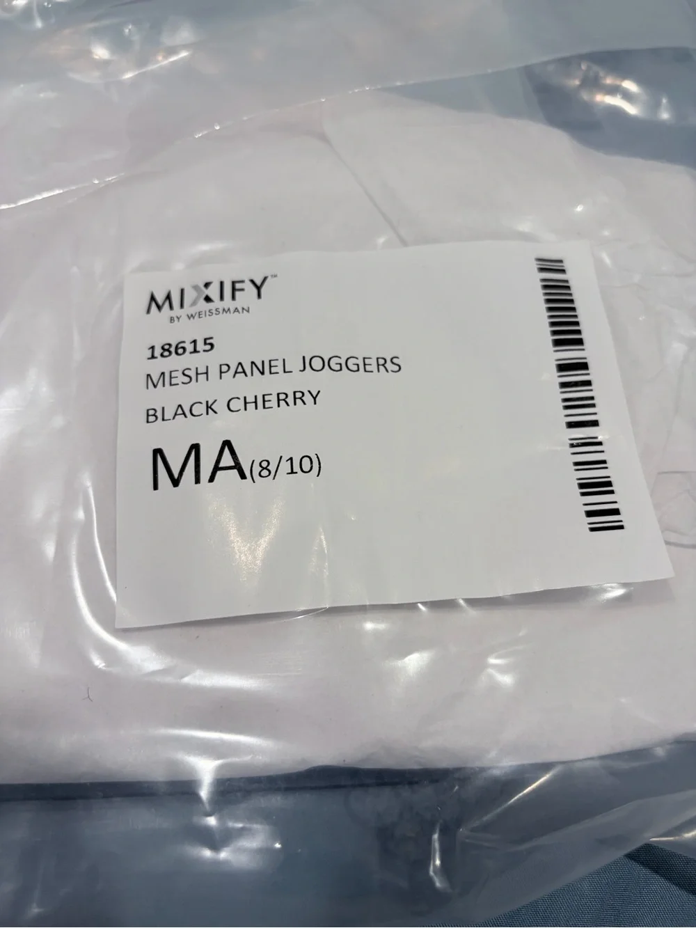 Weissman Mixify Mesh Panel Joggers Black Cherry Adult Medium