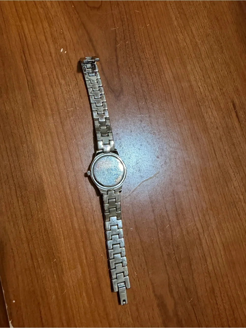 Women's Silver-Tone Bracelet Watch with White Dial