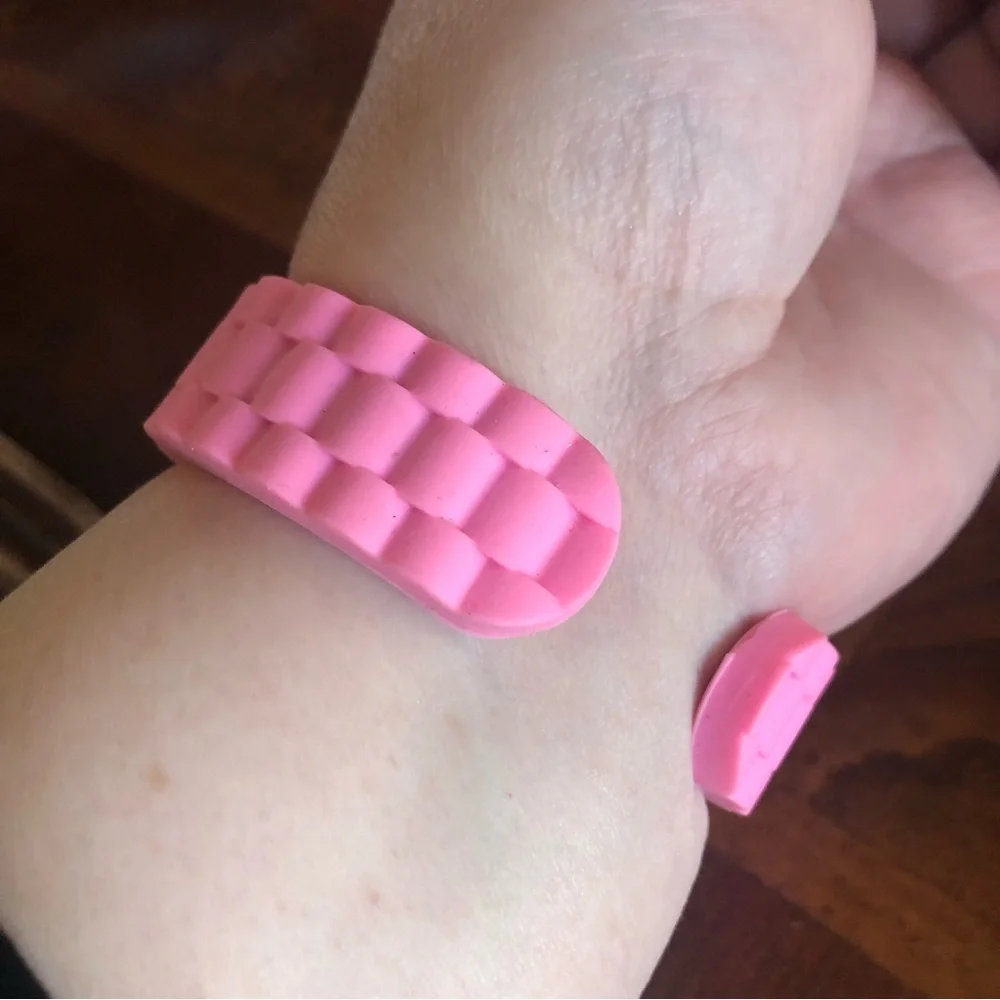 Ladies Geneva bubblegum pink soft silicone cuff watch