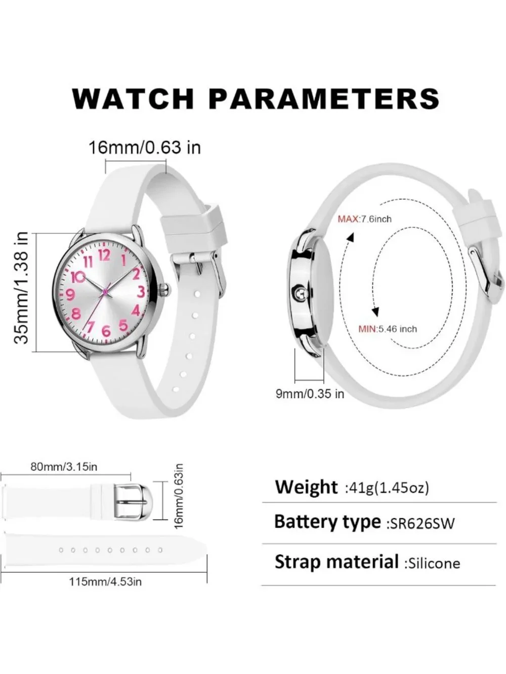 Stylish Women's Waterproof Watch with Easy-to-Read Numeral Dial & Silicone Strap