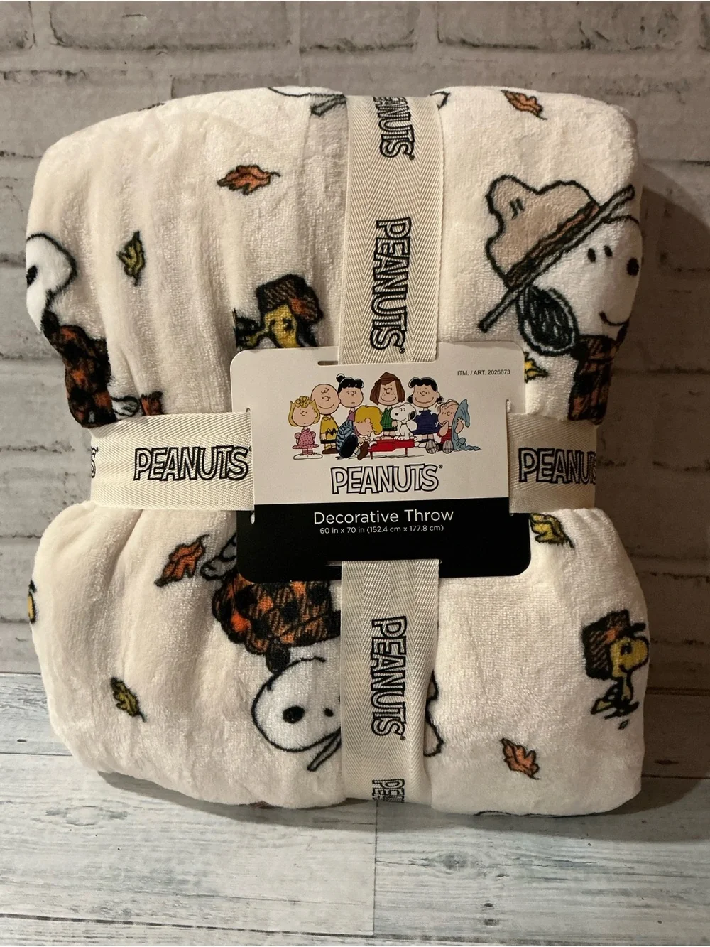 Berkshire VelvetLoft Peanuts Snoopy & Woodstock Fall Harvest Throw-60” x 70”