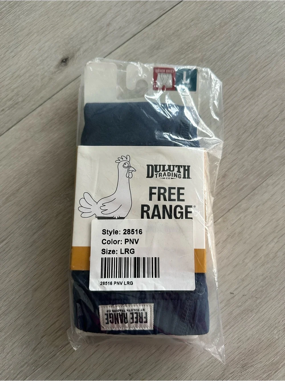 Duluth Free Range Organic Cotton Boxer Briefs Pale Navy Large NWT IN PACKAGE