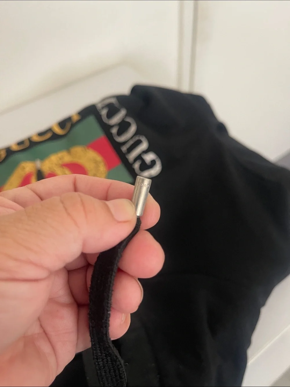 Gucci Black Crewneck Sweatshirt with Multicolor Logo