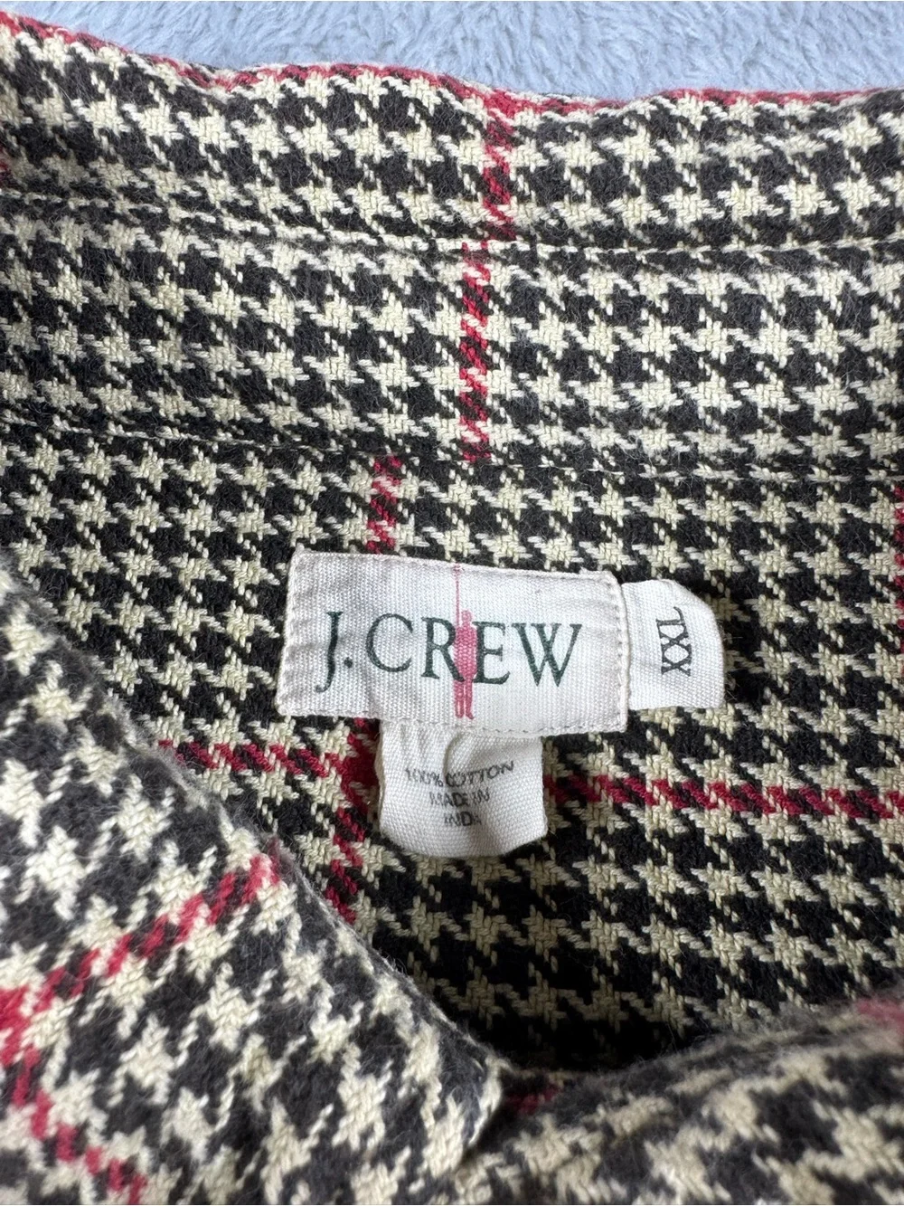Vintage J.Crew Oarsman Heavyweight Houndstooth Button Down XXL