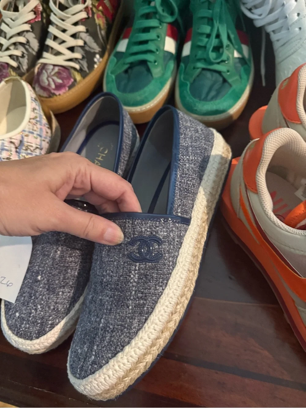 CHANEL slip espadrilles