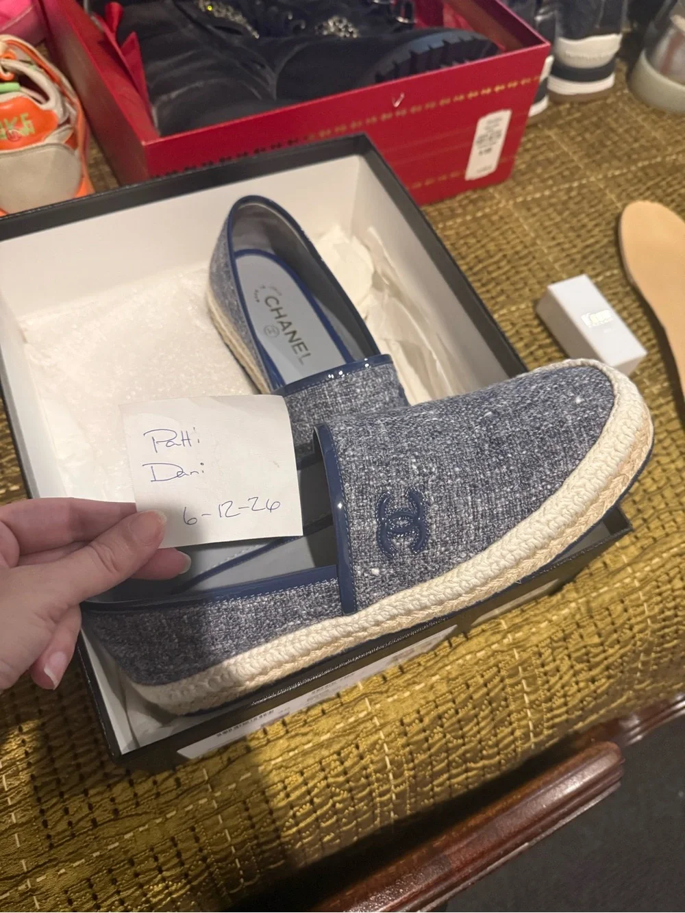 CHANEL slip espadrilles