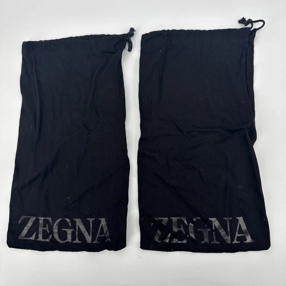Ermenegildo Zegna Black Drawstring Dust Duster Bag Cover 15x8 Shoes Italy 2 Pcs