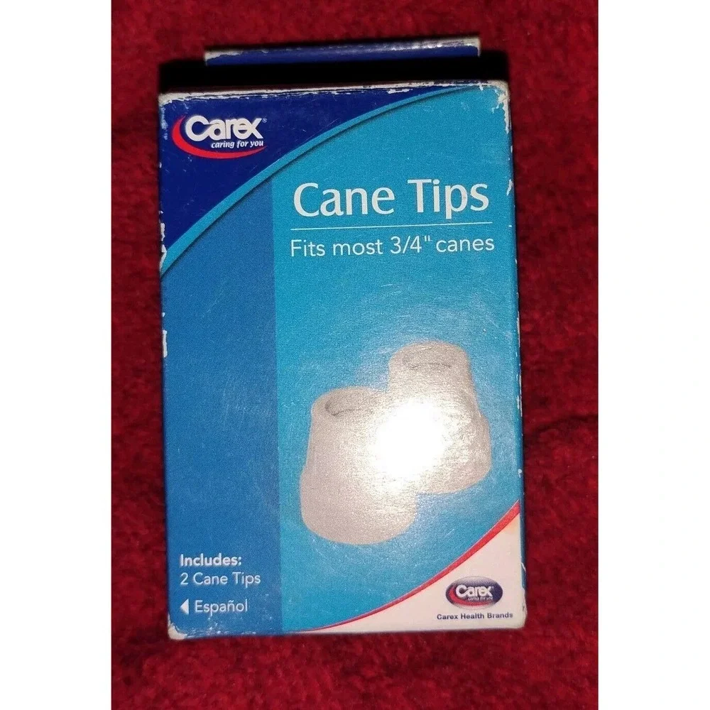 Carex Gray Cane Tips 2 pack Fits All Standard Canes &‎ Crutches 3/4