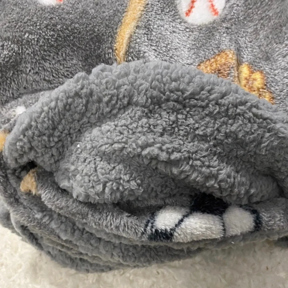 Gray Sports Glow in the Dark Reversible Sherpa Throw.