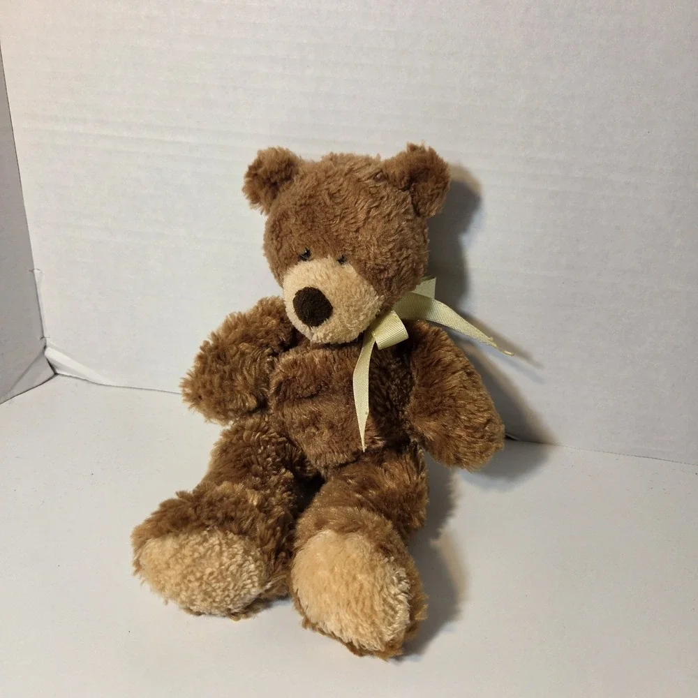 Carter' Classics brown teddy bear yellow bow Plush Stuffed Animal