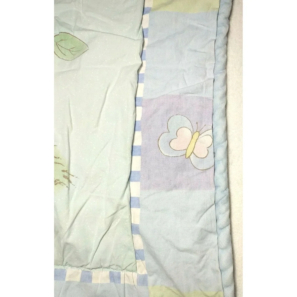 FLAW Winnie The Pooh Crib Blanket Comforter HTF Piglet Leaves‎ Butterfly Pastel