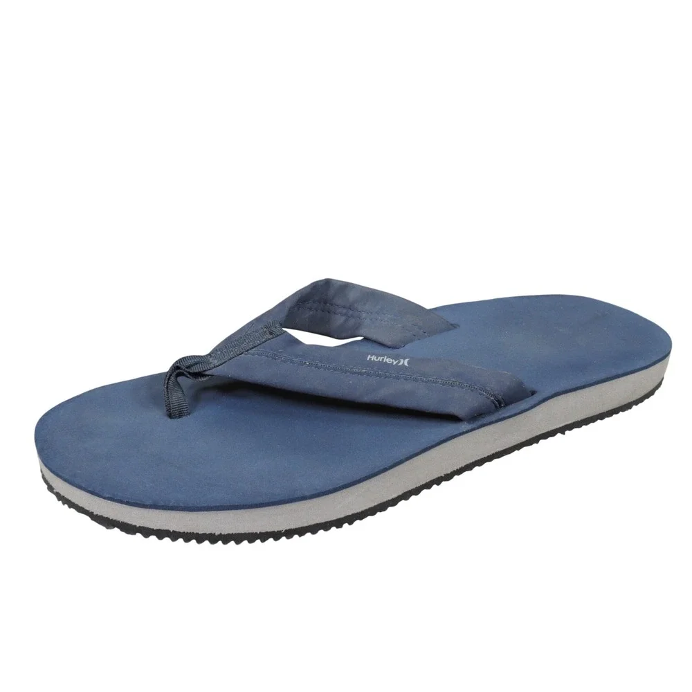 Hurley Lunar Men's 13 Obsidian Synthetic Flip Flop Sandals Casual‎ Comfort