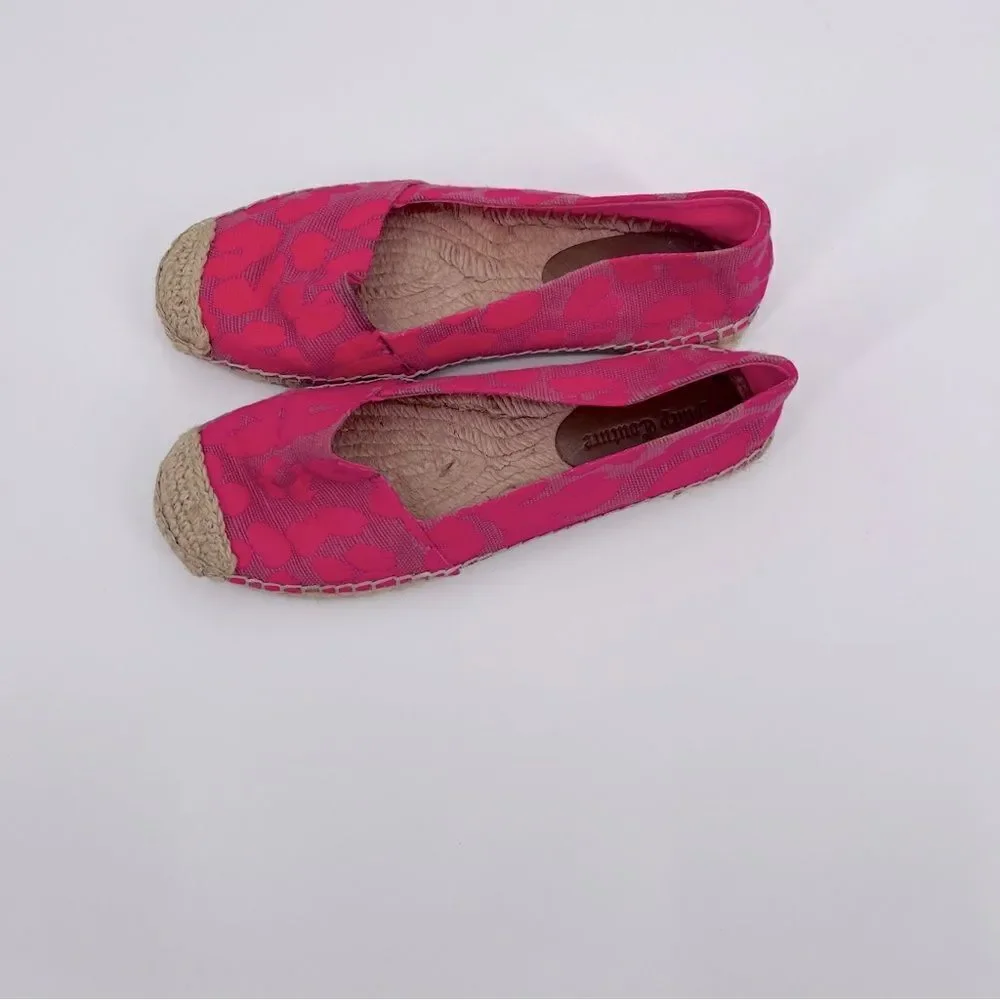 Juicy Couture Flats Canvas Espadrille Neon Pink Size 6