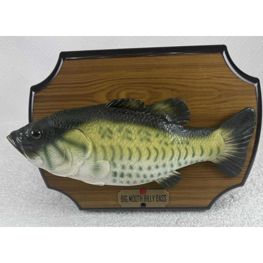 1999 Gemmy Big Mouth Billy Bass Singing Fish Musical Plaque Green Tested Works