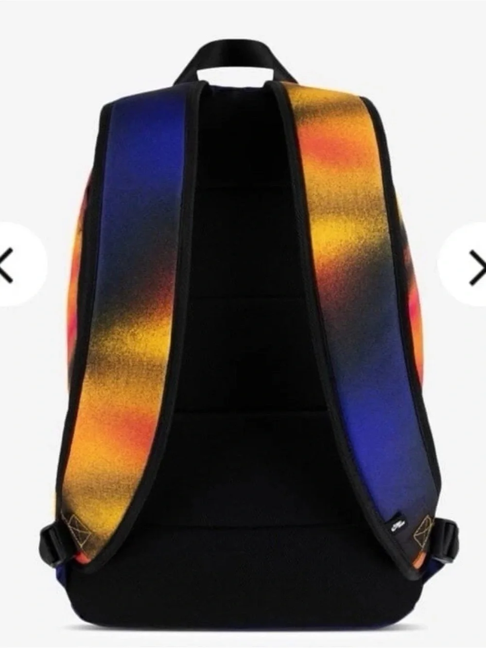 Jordan Black Backpack with Red, Blue, Orange and Gold Spray Accents