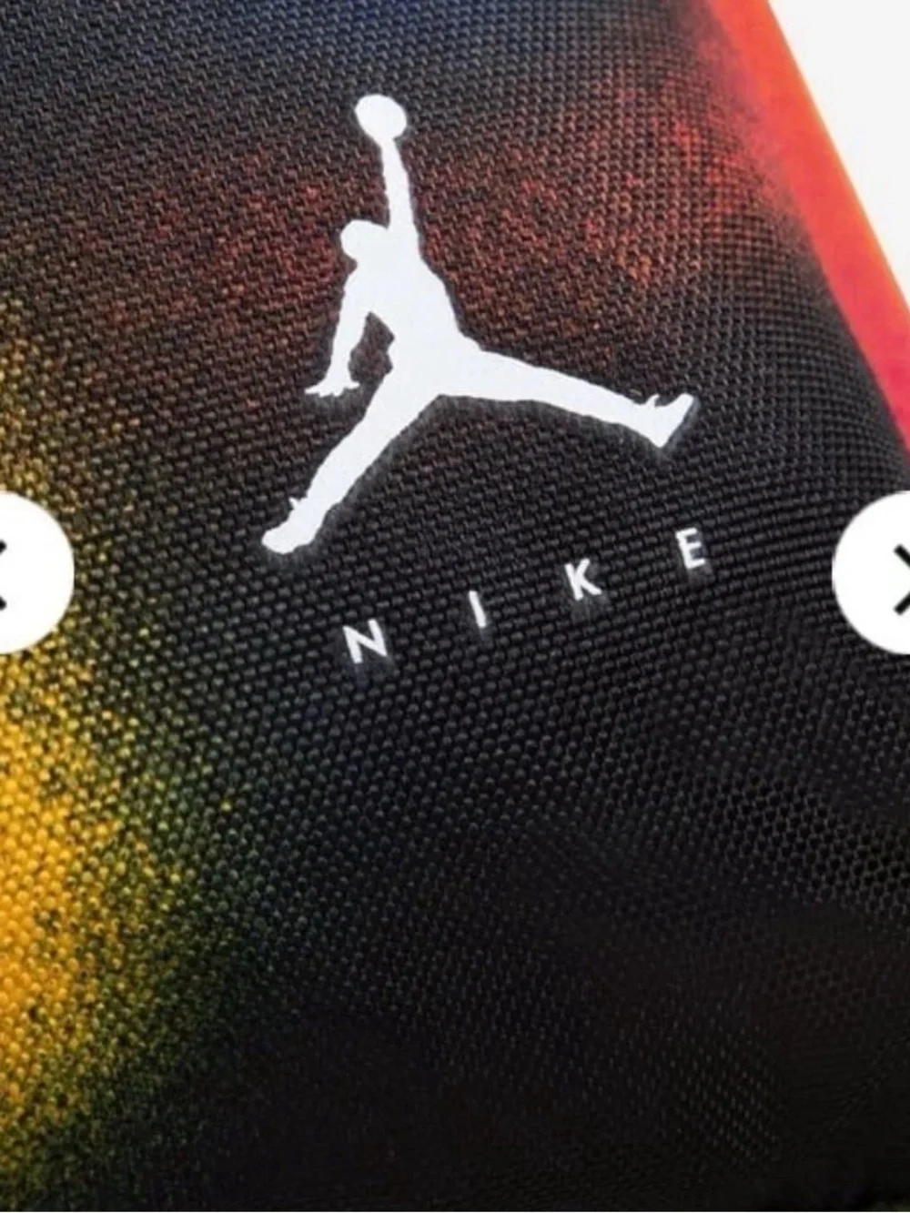 Jordan Black Backpack with Red, Blue, Orange and Gold Spray Accents