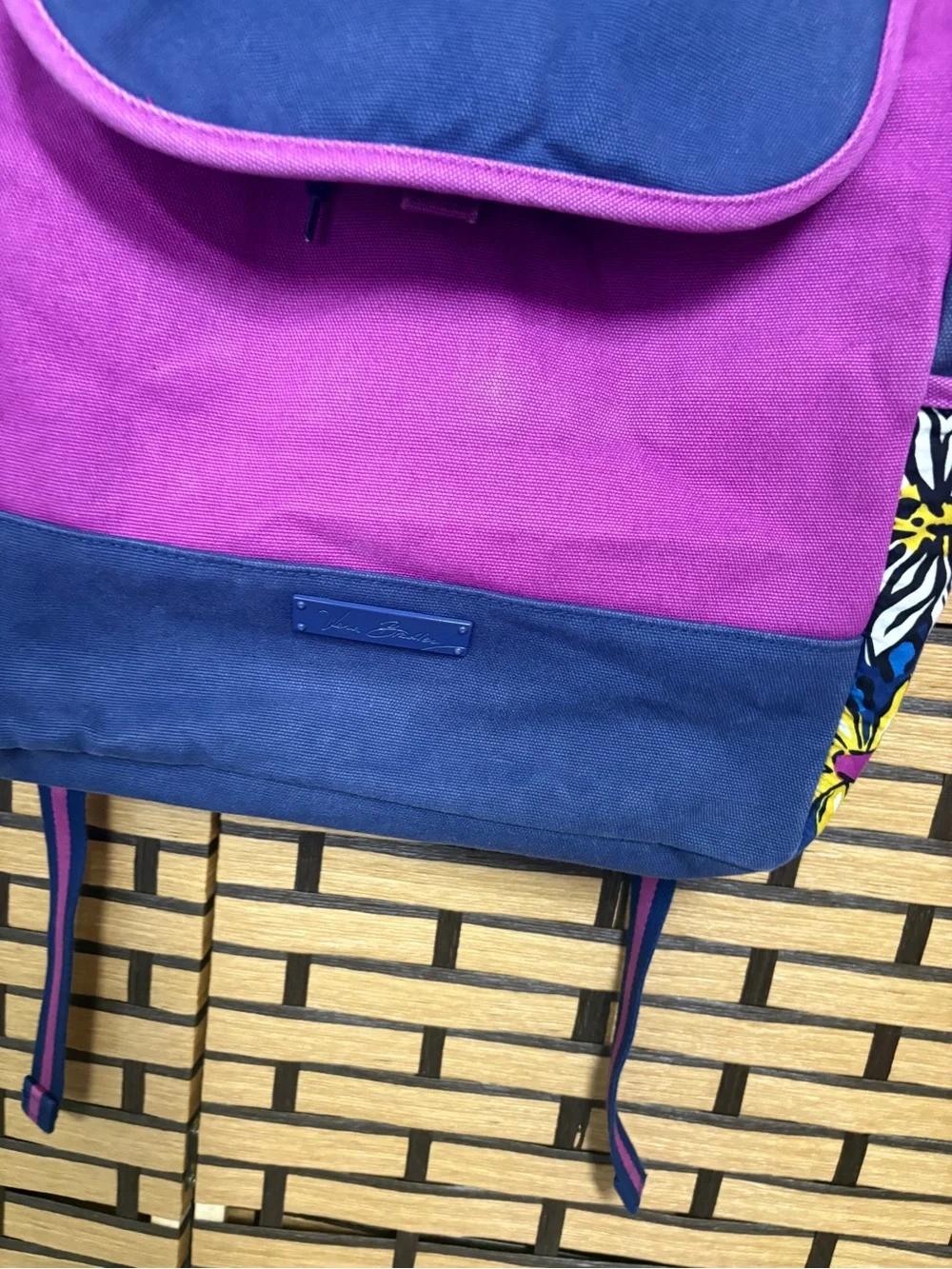 Vera Bradley Purple And Navy Backpack