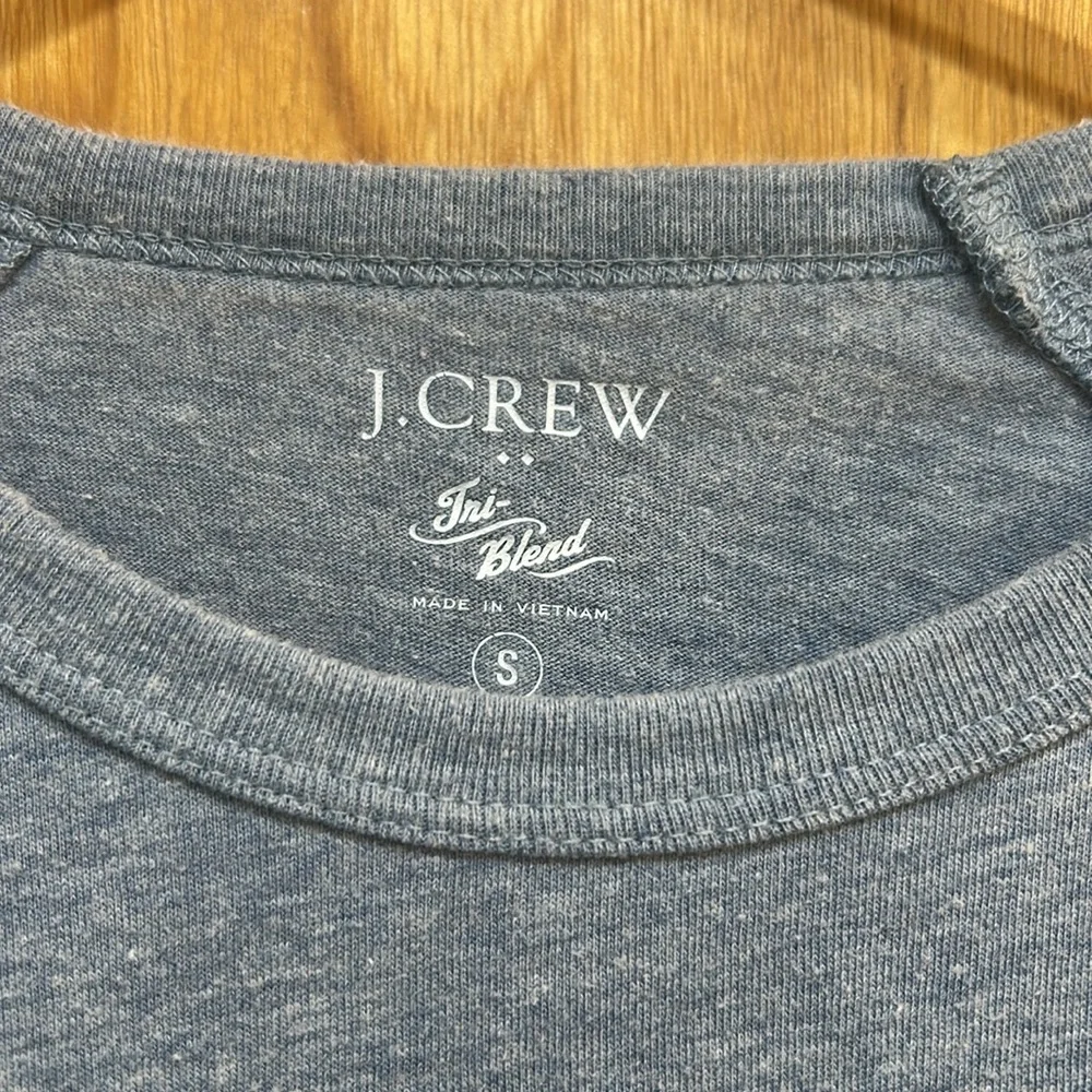 J.Crew Tri-Blend Long Sleeve Crewneck Tee Blue Size Small