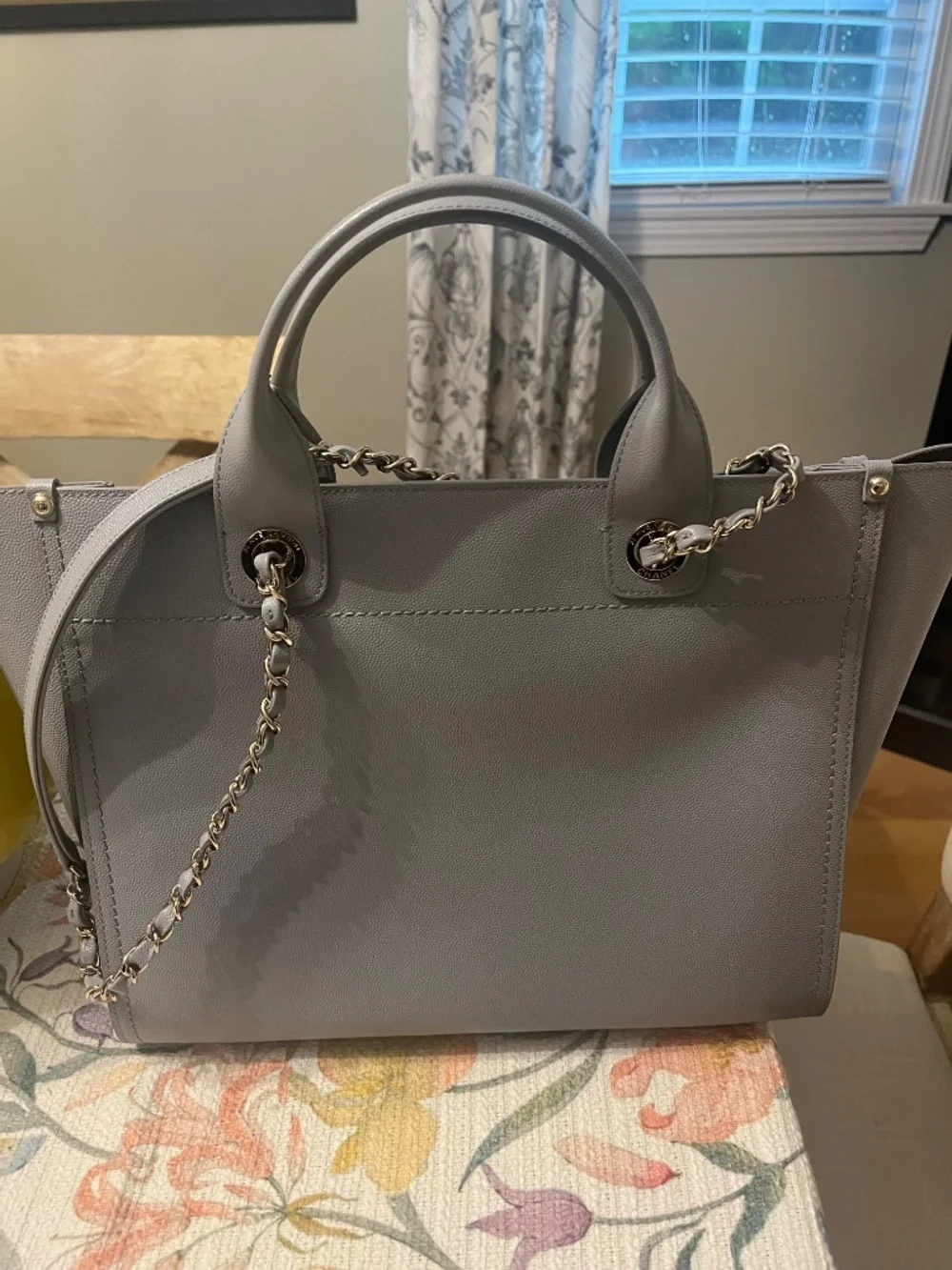 Chanel Grey Leather Studded