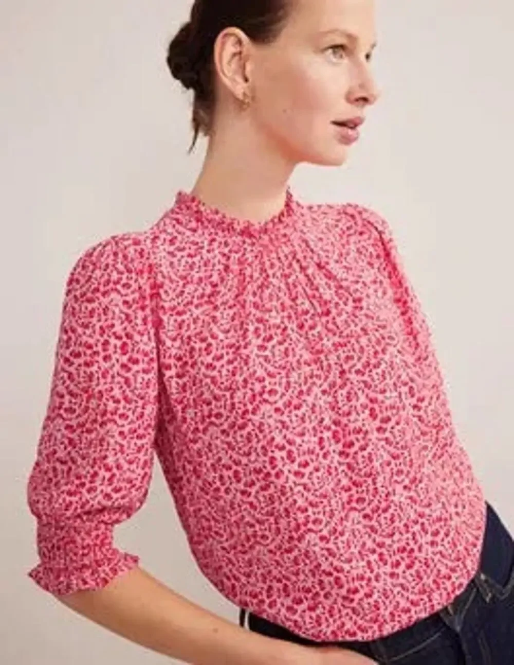 Pink Puff Sleeve Top | Boden | Size M