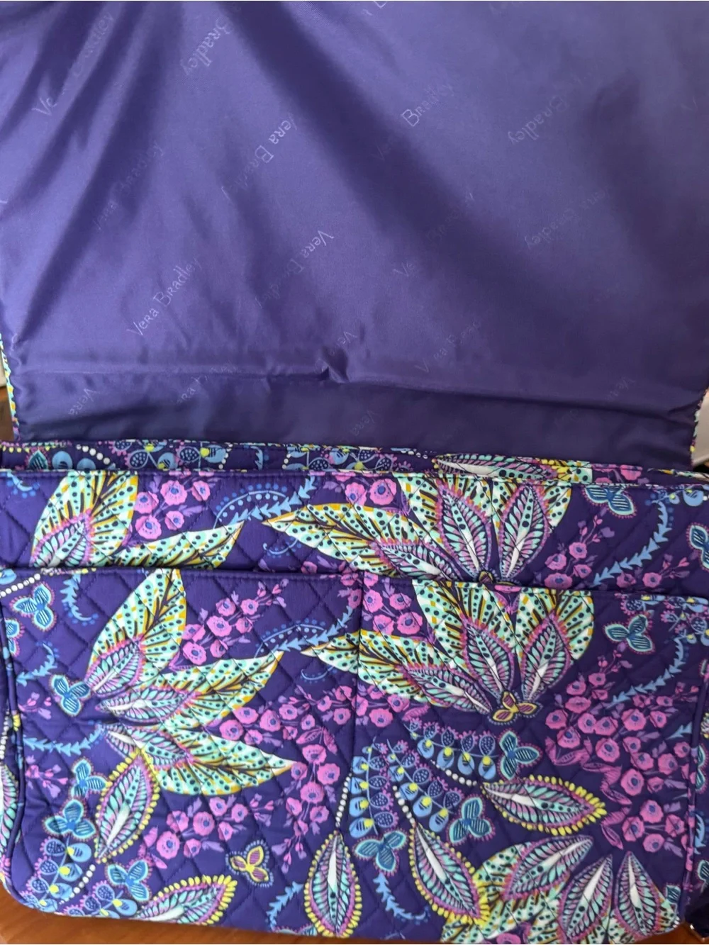 Quilted Purple Floral laptop bag