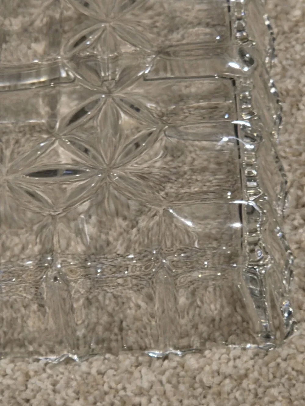 Pressed Glass Divided Vanity Tray - 4 Compartment, Vintage