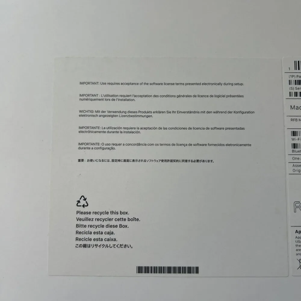EMPTY BOX ONLY 2025 MacBook Air 15 inch M4 Laptop Model A3241 32 GB Ram 1TB SSD
