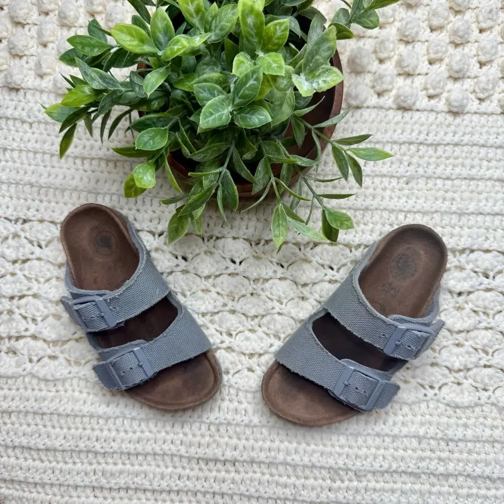 BIRKENSTOCK Kid's 170 27 US 9 9.5 Arizona Banded Buckle Vegan Sandal Shoes Gray