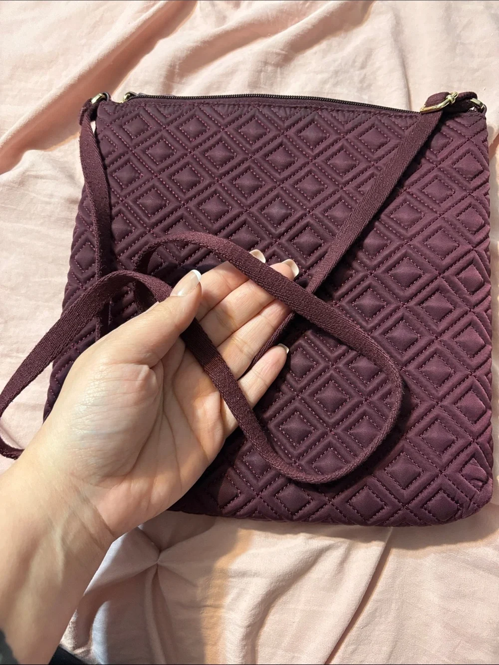 Tory Burch Quilted Crossbody in Plum