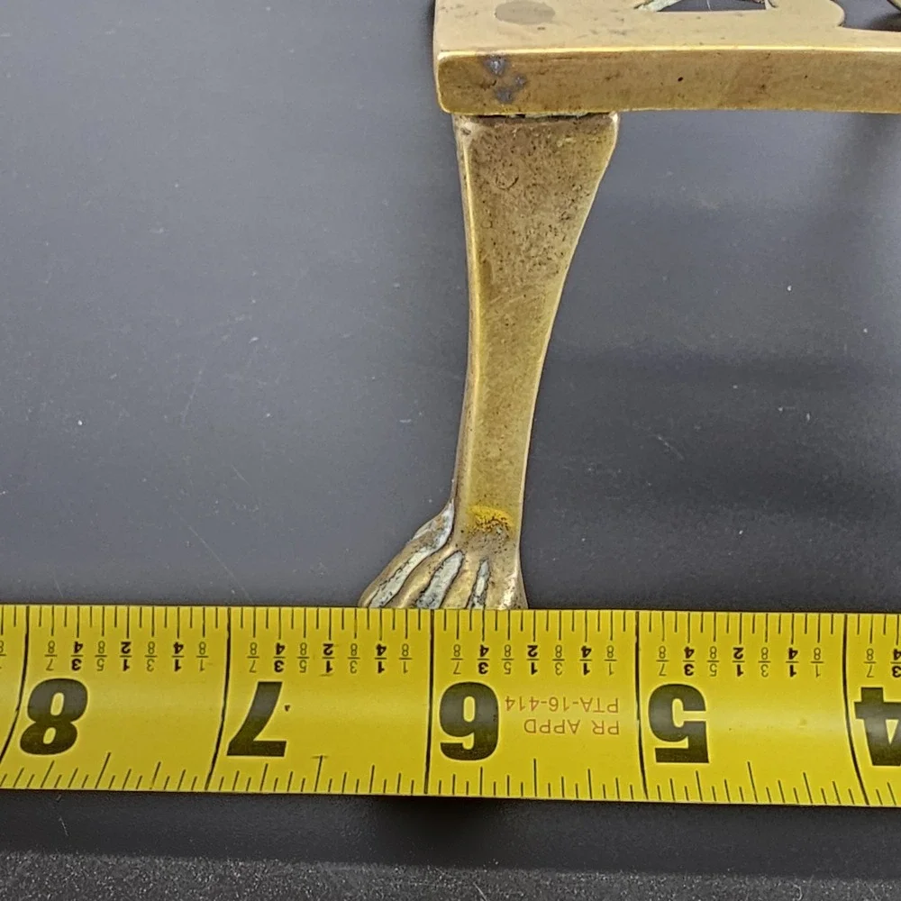 19th Century Victorian trivet, brass, bronze, galeon ship design, claw foot legs