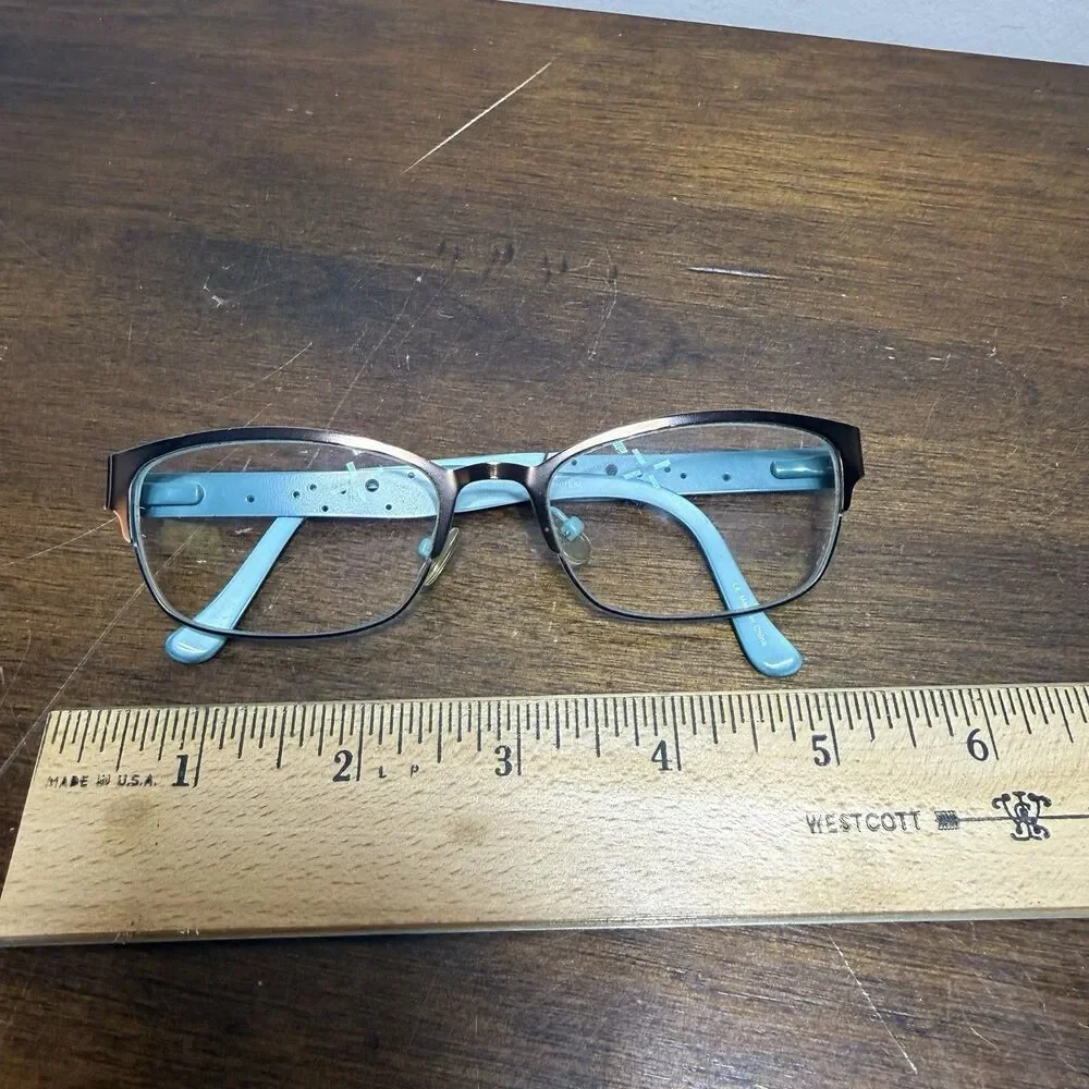 Karen Kane Eyeglass Frame Only Fairy Moss Women's Brown Teal Full Rim 52 17 135