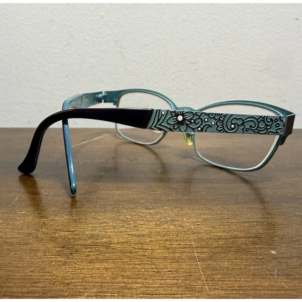 Karen Kane Eyeglass Frame Only Fairy Moss Women's Brown Teal Full Rim 52 17 135