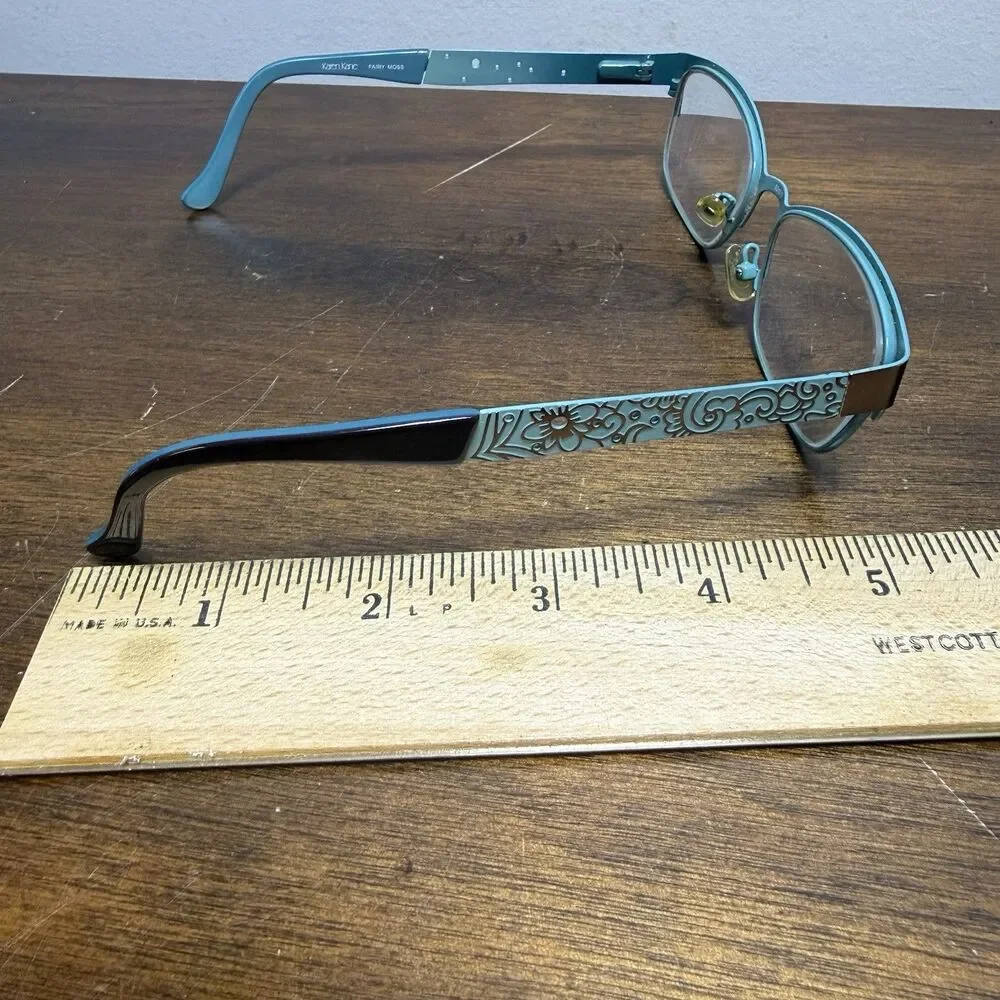 Karen Kane Eyeglass Frame Only Fairy Moss Women's Brown Teal Full Rim 52 17 135