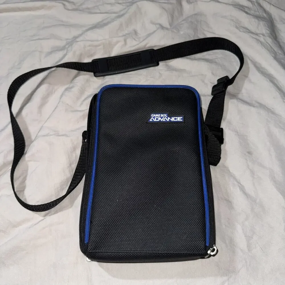 Official Nintendo GameBoy Advance Black Travel Carry Case Zip Bag w/ Strap GBA