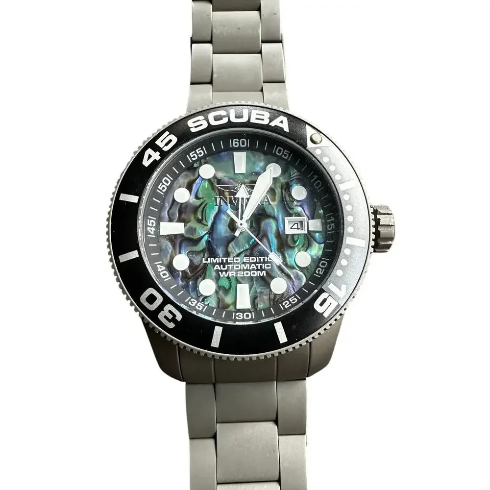 Invicta TI-22 Titanium Automatic Scuba 22082 Abalone Dial Watch Box Papers