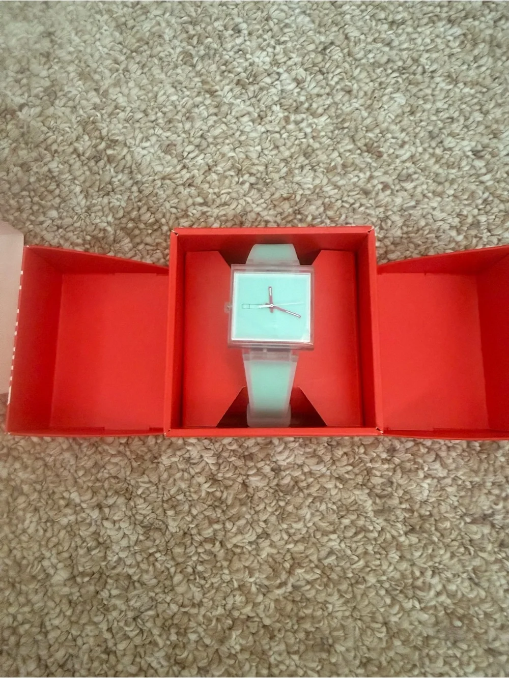 Swatch Mint Green Square Dial Watch