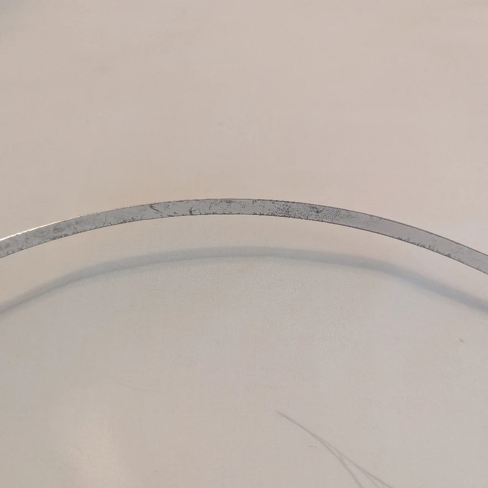 50s Wildflower Etched Glass Round Silver Rimmed Cake Plate Platter 11.75