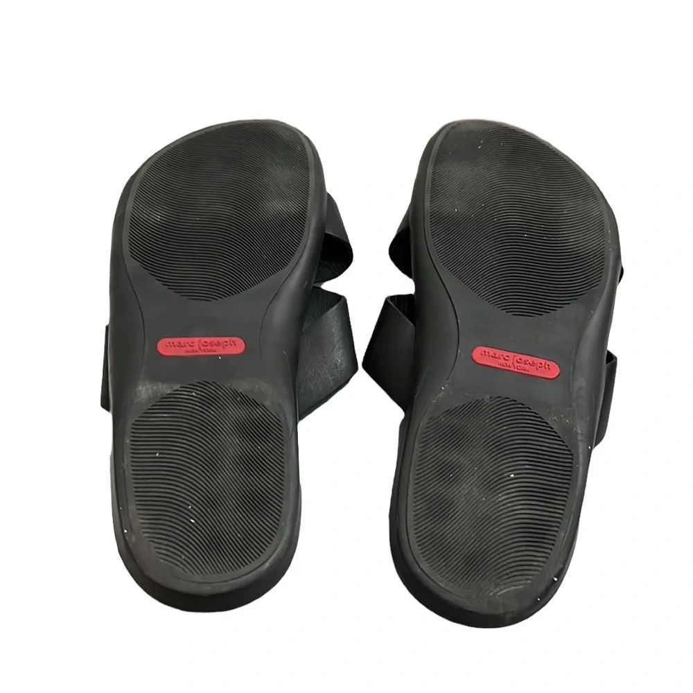 Marc Joseph New York Leather Slip on Criss Cross Slide Sandals Size 10.5