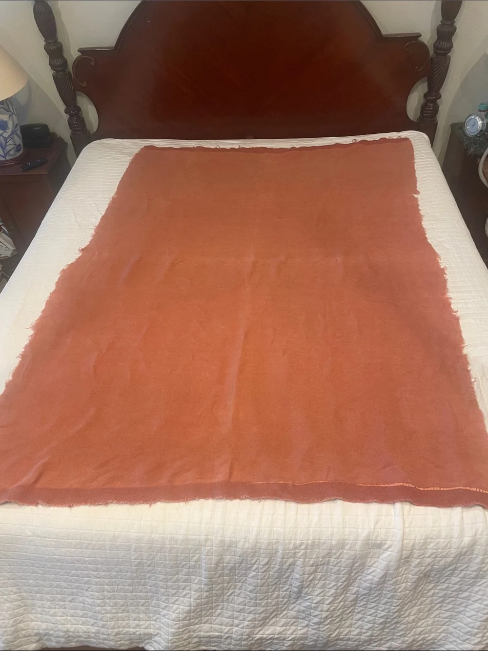 Vintage 70s Pepperell wool throw blanket twin XL salmon pink peach
