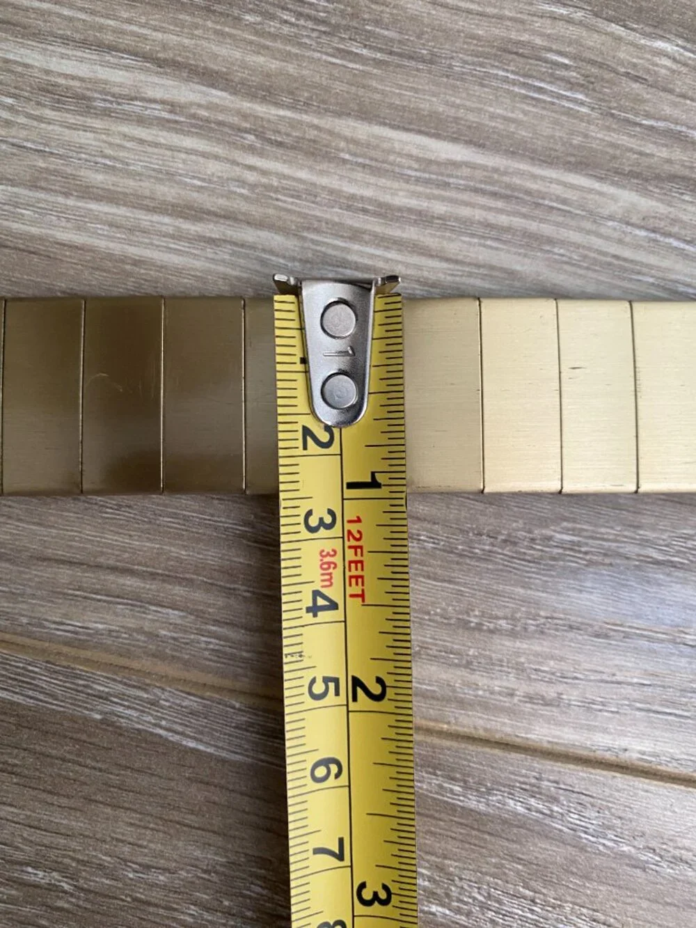 Vintage Gold Tone Metal Segmented Stretch Belt with Rectangle Buckle
