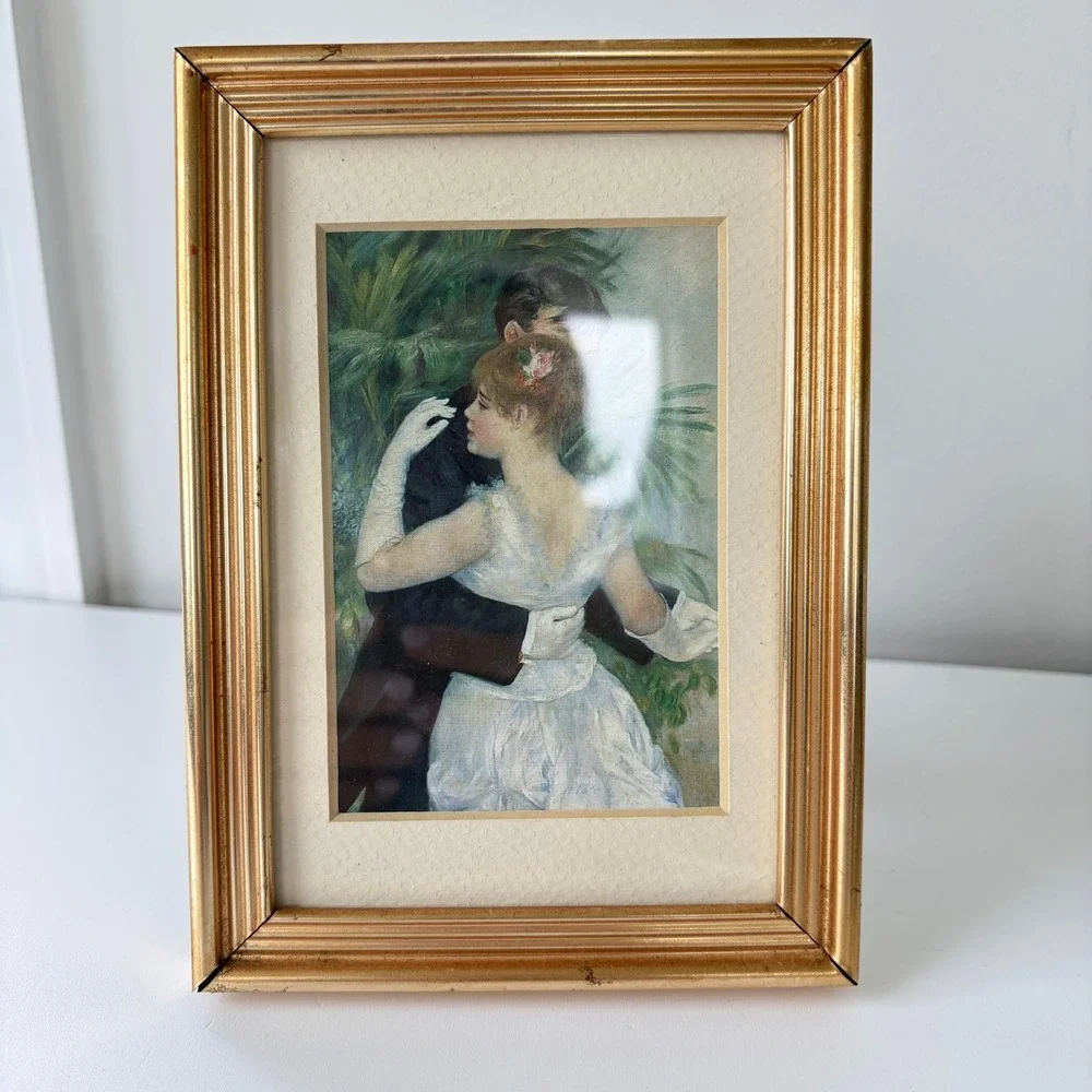 Vintage Picture Frame Set Gold Fluted Ornate Brass Art Deco Silver Tone 3 Piece