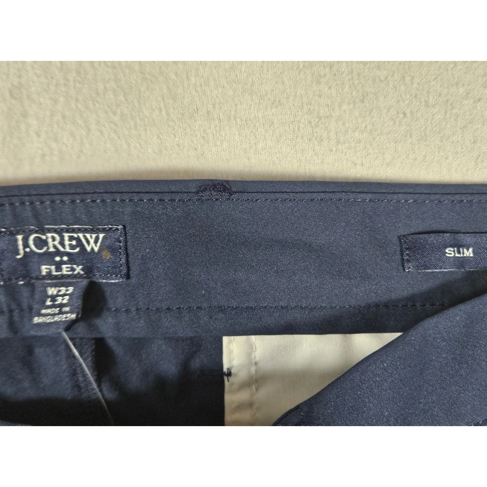 J.Crew Flex Slim Fit Navy Blue Performance Pants Mens 33x32 AA712 NWT