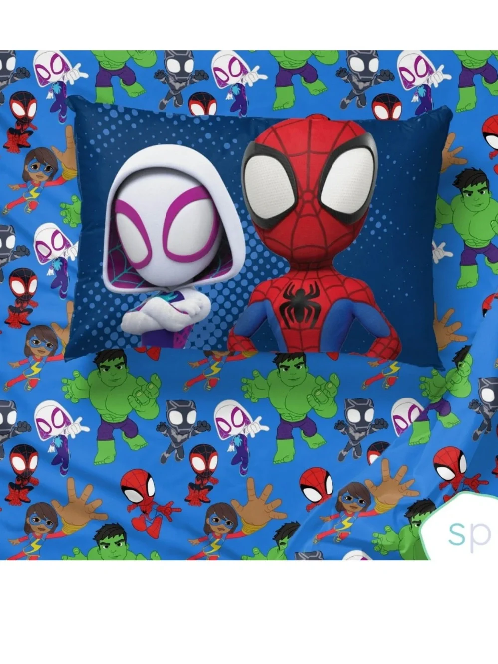 Spider-Man Spidey and His Amazing Friends 4-Piece Blue Marvel Bedding Sets, Full