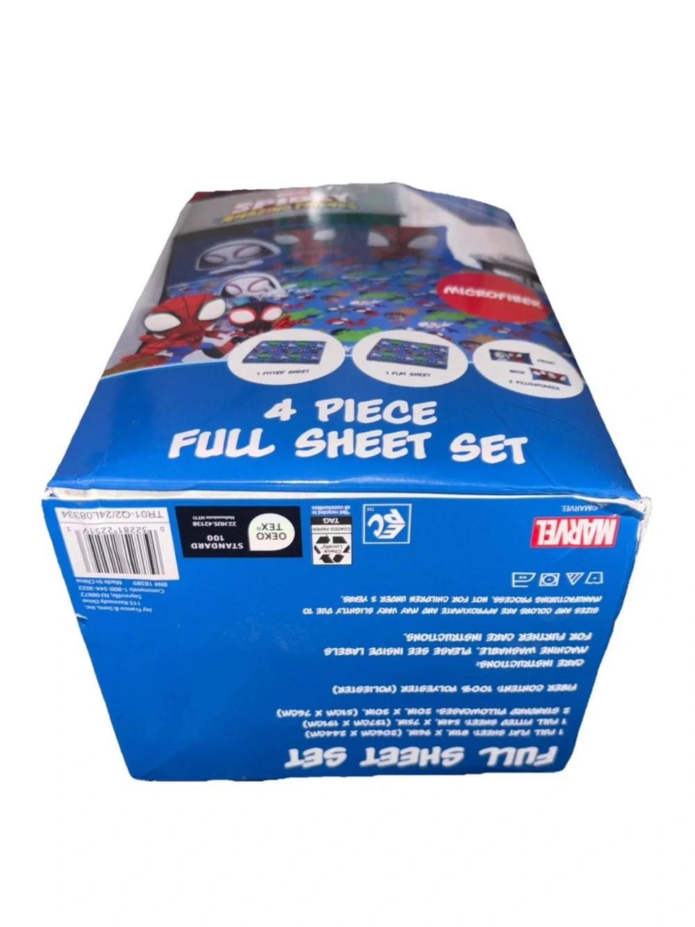 Spider-Man Spidey and His Amazing Friends 4-Piece Blue Marvel Bedding Sets, Full