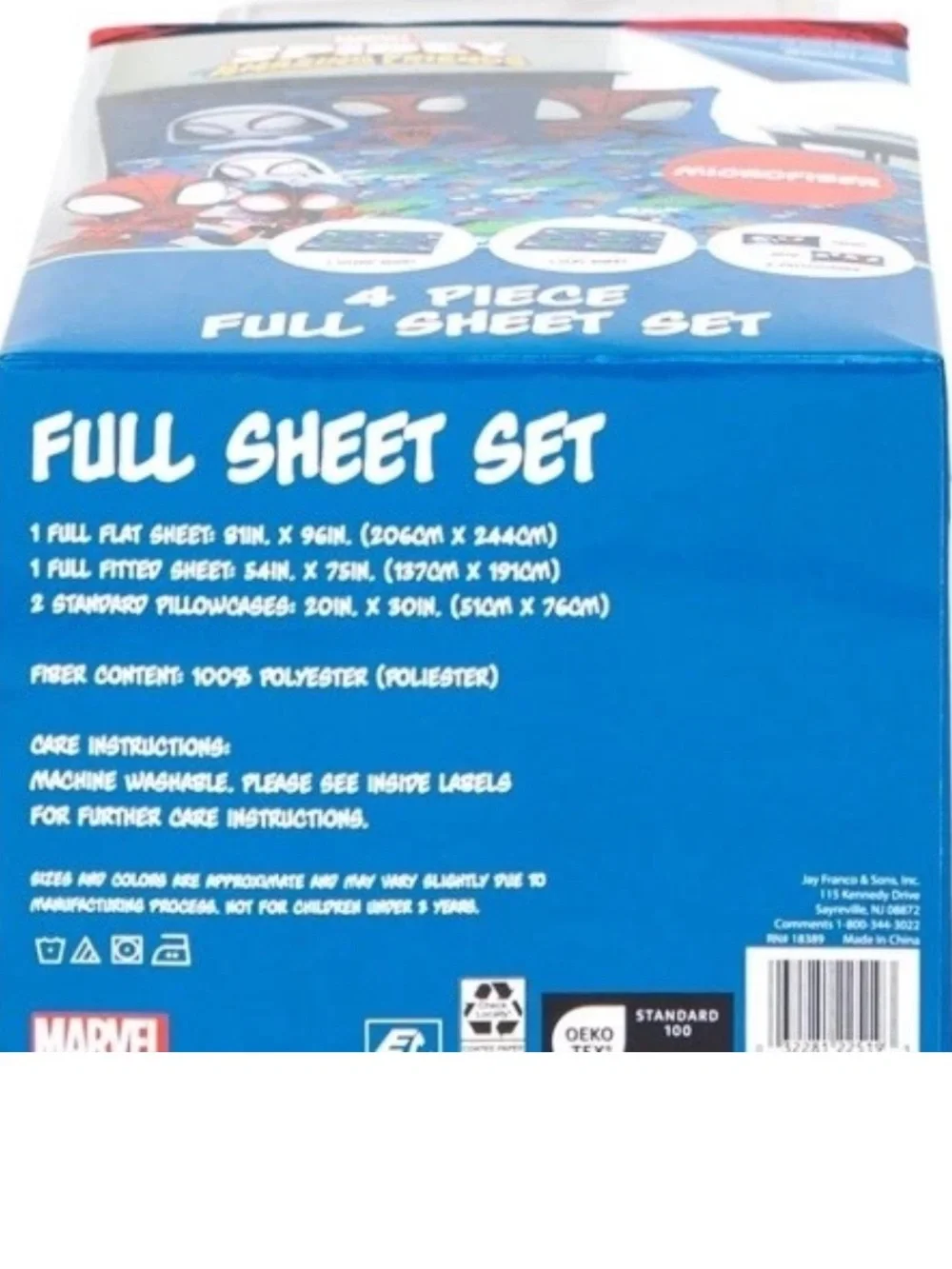 Spider-Man Spidey and His Amazing Friends 4-Piece Blue Marvel Bedding Sets, Full