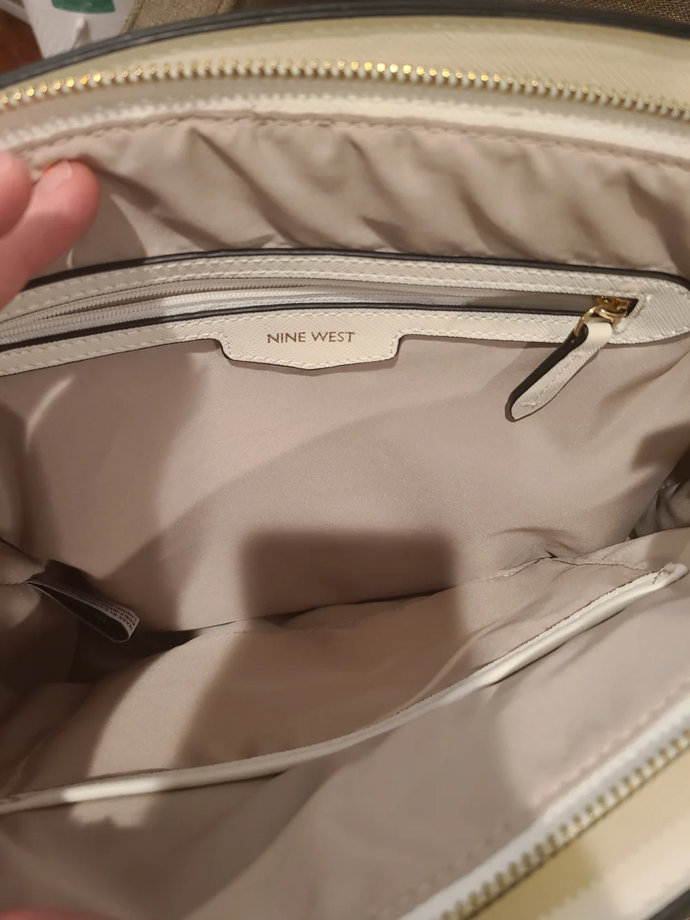 Nine West White Structured Satchel Bag