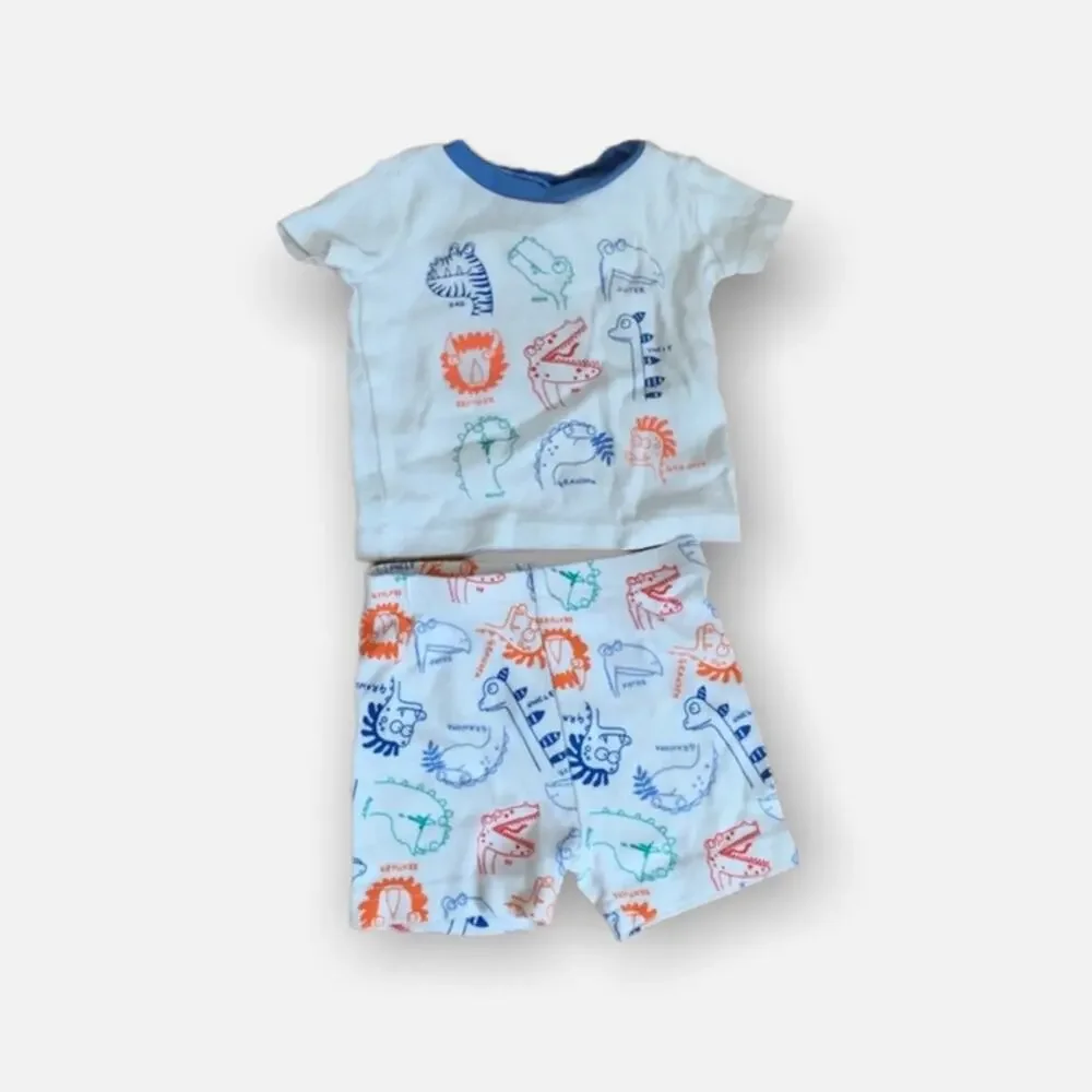 The Children's Place Two Piece Short-Sleeve Shorts Dinosaur PJS 0-3 Months