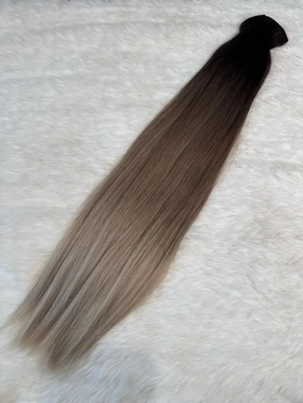 Human hair blend 24 In Balayage Blonde Hair Extensions Clip in Set